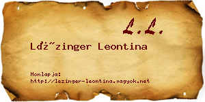 Lézinger Leontina névjegykártya